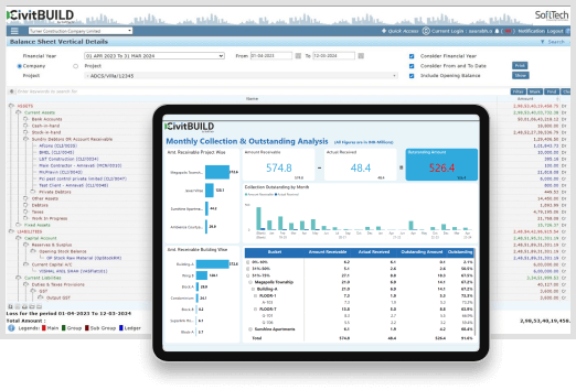 Advanced ERP for Construction industry with Centralized Financial Management